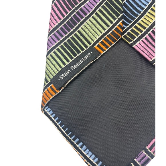 Van Heusen Necktie Men's Multi-color Striped Purple Paisley 2-Piece Set - Picture 4 of 11